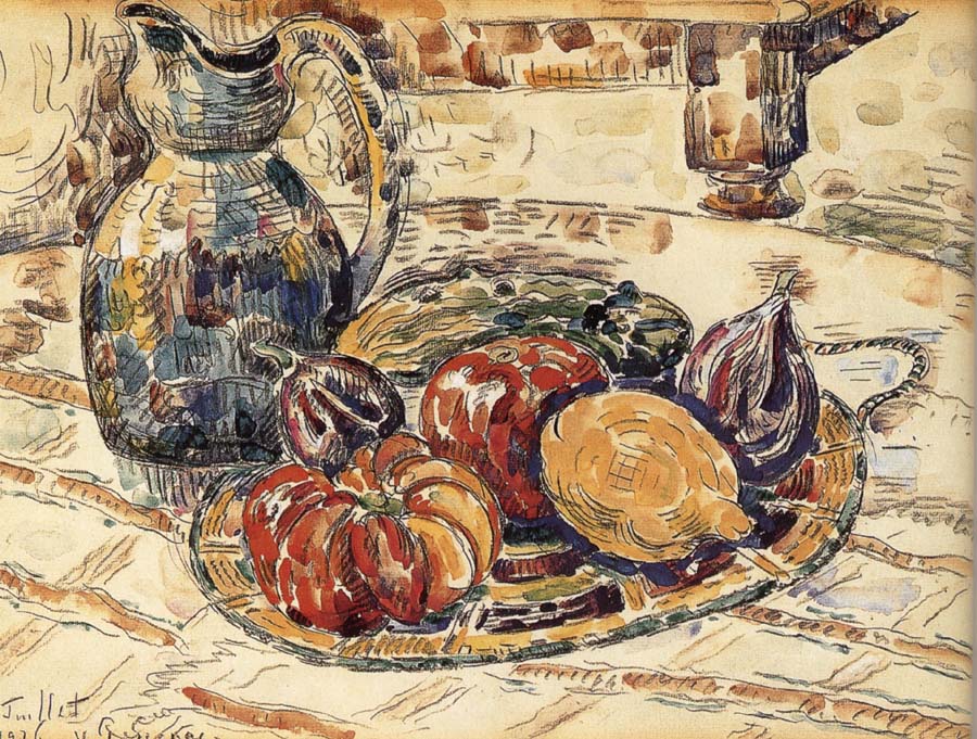 The still life having fruit